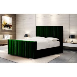 Ivy Bronx Amalberga Upholstered Bed green/black 137.0 H x 160.0 W x 219.0 D cm