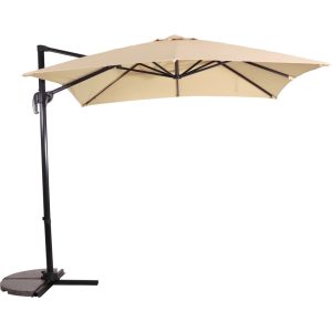 Dakota Fields Arnao 250cm Tilt Parasol with Crank Lift white/brown 100.0 H x 250.0 W x 250.0 D cm