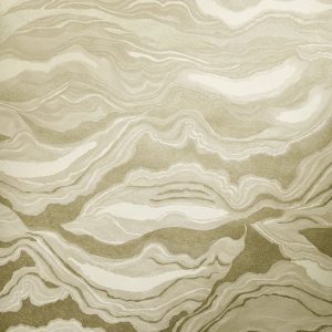 Metro Antwonne Reflection Metallic Texture Abstract Wave 10.05m x 53cm Wallpaper Roll yellow/brown 1005.0 H x 53.0 W cm
