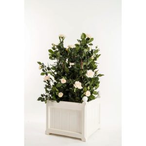 Astoria Grand Pendle Fibreglass Planter Box white/brown 38.0 H x 48.0 W x 48.0 D cm