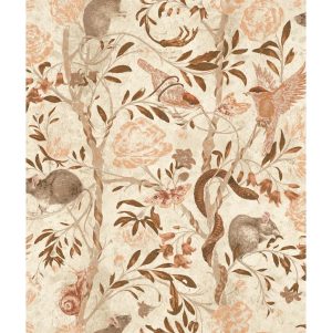 Union Rustic Centerton 10m x 52cm Matte Paste the Wall Wallpaper Roll red/pink/brown 52.0 W cm