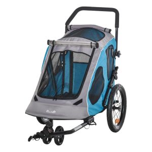 PawHut Bicycle Trailer blue/gray 105.0 H x 71.0 W x 140.0 D cm