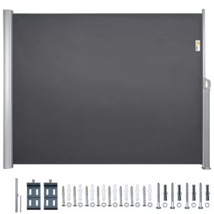 SUNMER Aluminium Full Cassette 3.5m x 1.8m Retractable Side Awning brown/gray 180.0 H x 350.0 W x 9.0 D cm