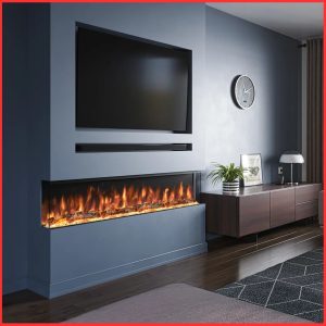 Evolution Fires 3D Panoramic 3 Sided Media Wall Electric Fireplace black/blue/gray 48.0 H x 152.4 W x 20.0 D cm