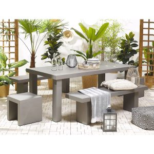 Dakota Fields Phippen 8 Seater Picnic Table brown/gray 76.0 H x 90.0 W x 180.0 D cm