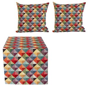 Corrigan Studio SET3 BIEZNIK+2Poduszka blue/green/red 180.0 W x 35.0 D cm