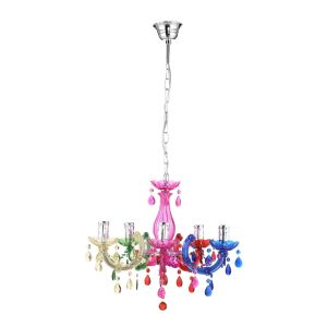 Fairmont Park Lincoln 5 -Light Candle Style Chandelier red/orange/pink/green/blue/yellow