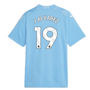 Puma 2023-2024 Man City Home Shirt (Kids) (J ALVAREZ 19) - Blue - male - Size: 11/12 Years - 30-32" Chest