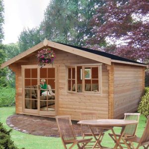 12Gx14 Shire Abbeyford Log Cabin 28mm to 70mm Logs - 34mm Logs