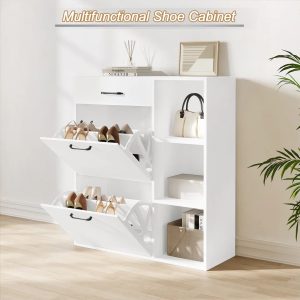 17 Stories 12 Pair Shoe Storage Cabinet 90.0 H x 80.0 W x 30.0 D cm