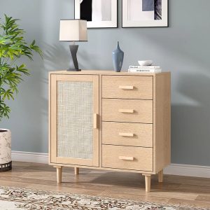 17 Stories Abdussalam Solid Wood 4 - Drawer Accent Cabinet 80.5 H x 80.0 W x 38.0 D cm