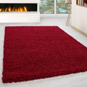 17 Stories Adavia Shaggy Red Rug red 140.0 W x 4.0 D cm