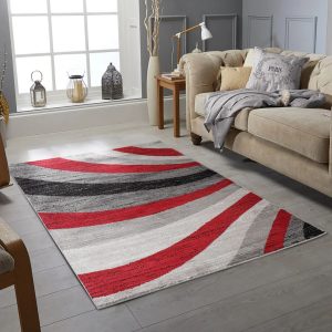 17 Stories Aerionna Wave Modern Dhurrie Red Rug red 170.0 H x 120.0 W x 0.4 D cm