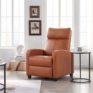 17 Stories Allijah Faux Leather Manual Recliner brown 99.5 H x 69.0 W x 85.0 D cm