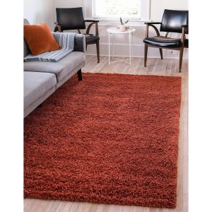 17 Stories Annie-Mae California Shaggy Terracotta Rug 200.0 W x 5.0 D cm