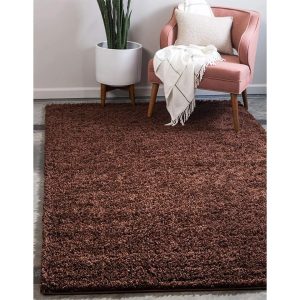 17 Stories Anniemarie California Shaggy Chocolate Brown Rug brown 140.0 W x 5.0 D cm