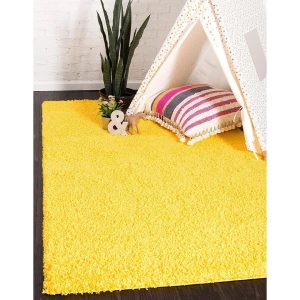 17 Stories Anniesha California Shag Yellow Rug yellow 120.0 W x 5.0 D cm
