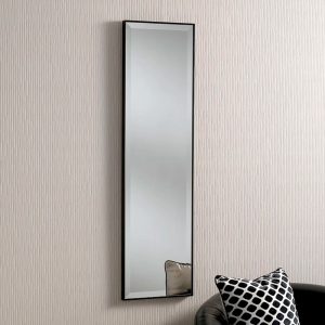 17 Stories Arjae Wood Framed Wall Mounted Accent Mirror black 78.0 H x 52.0 W x 2.5 D cm