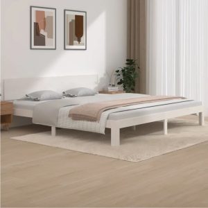 17 Stories Bed Frame Solid Wood white 69.5 H x 195.5 D cm