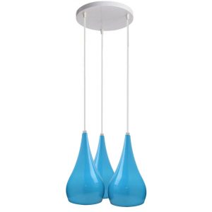 17 Stories Bohuslava 3 - Light Cluster Teardrop Pendant blue 95.0 H x 20.0 W x 20.0 D cm