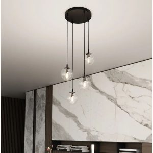 17 Stories Cadesha 4 - Light Cluster Globe Pendant black 40.0 H x 40.0 W x 40.0 D cm