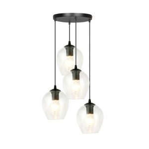 17 Stories Cadi-Grace 4 - Light Cluster Geometric Pendant black 44.0 H x 40.0 W x 40.0 D cm