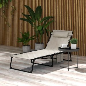 17 Stories Englewood Reclining Sun Lounger black 36.0 H x 188.0 W x 65.0 D cm