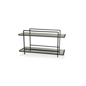 17 Stories Ephrat 2-Tier Mirrored Cosmetic Organiser black 20.0 H x 37.0 W x 13.0 D cm
