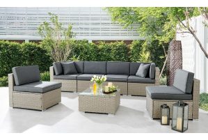 17 Stories Erke 5 - Person Seating Group with Cushions gray 63.0 H x 62.0 W x 72.0 D cm