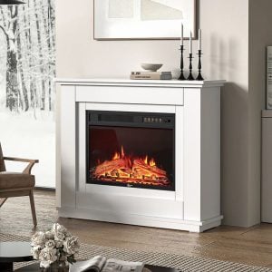 17 Stories Lisjana 100cm W Electric Fire white 82.5 H x 100.0 W x 27.9 D cm