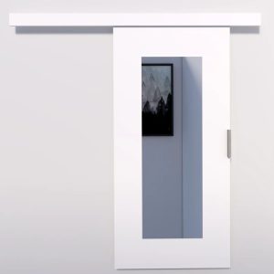 17 Stories Lumen Sliding Door With Laminate Surface brown 205.0 H x 86.0 W x 16.0 D cm