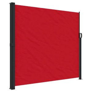 17 Stories Polyester Cover Retractable Side Awning red 180.0 H x 600.0 W cm