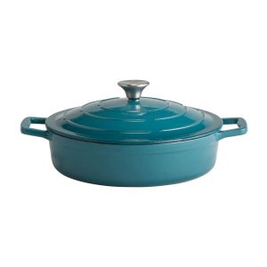 APS Cast Iron Casserole Dish blue 13.0 H x 28.0 W cm