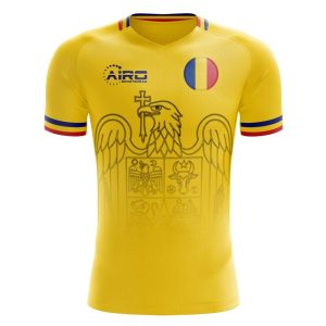 Airo Sportswear 2024-2025 Romania Home Concept Football Shirt - Womens - Yellow - female - Size: Small - UK Size 10