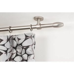 Archema Curtain Pole: Diameter 20 Mm, Lenght 200 Cm, Satin Steel Complete 4.0 H x 260.0 W x 2.0 D cm