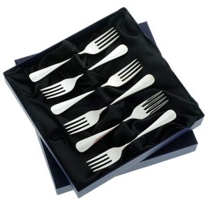 Arthur Price of England Baguette Sovereign Silver Plate Set of 6 Fruit Forks