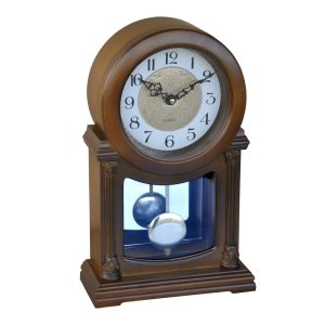 Astoria Grand Traditional Analog Wood Quartz Tabletop Clock in Brown brown 34.0 H x 21.0 W x 9.0 D cm