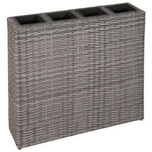 August Grove Federalsburg Rattan Planter Box White 76cm H x 79cm W x 22cm D