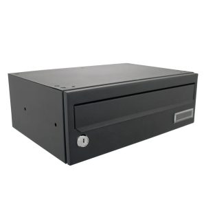BURG-WÄCHTER Wharfe Galvanised Steel Wall Mounted Lockable Weatherproof Post Box black 12.5 H x 35.8 W x 25.5 D cm