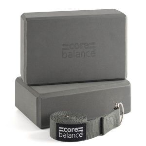 Balance Foam Yoga Bricks & Strap - Grey