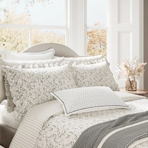 Bedeck of Belfast Ayda Cotton Bamboo Duvet Cover Set Double - 2 Pillowcases (48 x 74 cm)