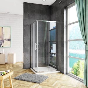 Belfry Bathroom Adelene 700x700x1850mm Chrome Corner Entry Shower Enclosure 185.0 H x 70.0 W x 70.0 D cm