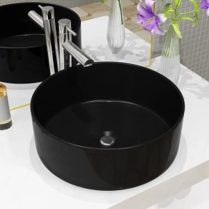 Belfry Bathroom Ebner Ceramic Countertop Basin black 15.0 H x 40.0 W x 40.0 D cm
