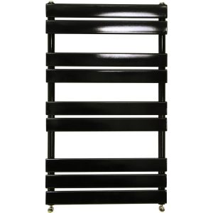 Belfry Bathroom Flat Panel Heated Towel Rail Radiator Bathroom Warmer black 100.0 H x 9.8 D cm