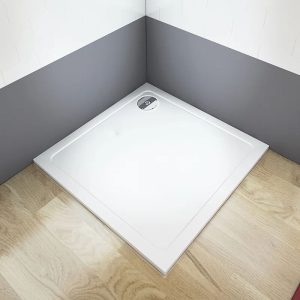 Belfry Bathroom Gisele Stone Shower Tray- White yellow 90.0 H x 90.0 W x 3.0 D cm
