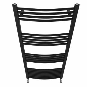 Belfry Heating Cano Curved Heated Towel Rail Radiator Bathroom Ladder Warmer black 140.0 H x 60.0 W x 5.6 D cm