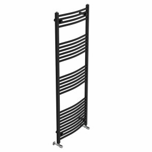 Belfry Heating Cano Curved Heated Towel Rail Radiator Bathroom Ladder Warmer black 160.0 H x 60.0 W x 5.6 D cm