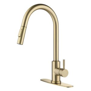 Belfry Kitchen Nickel Silver Stainless Steel Pull Down Touch Single Lever Monobloc Tap yellow 42.0 H x 25.0 W x 27.0 D cm