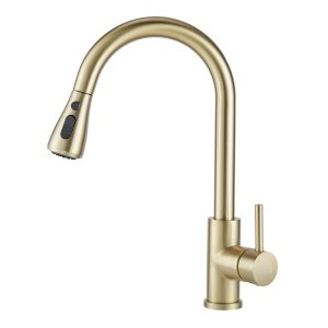 Belfry Kitchen Retractable Commercial Pulldown Kitchen Faucet yellow 38.0 H x 26.0 W cm