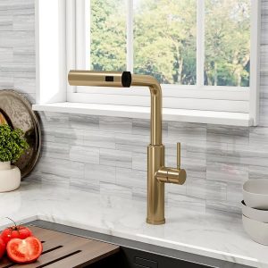 Belfry Kitchen Retractable Pulldown Kitchen Faucet yellow 40.0 H x 10.0 W cm